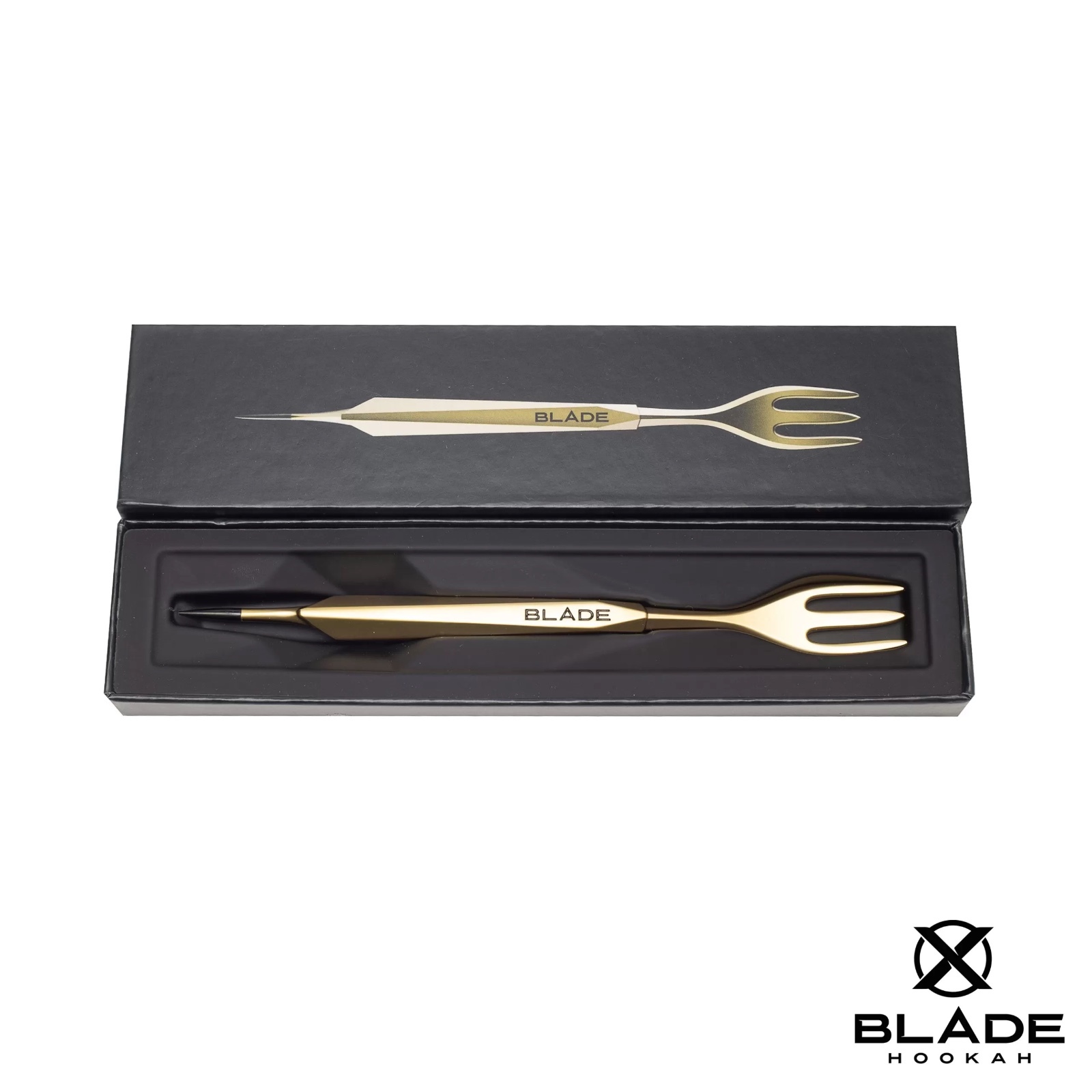 Blade Hookah Fork-Poker Gold