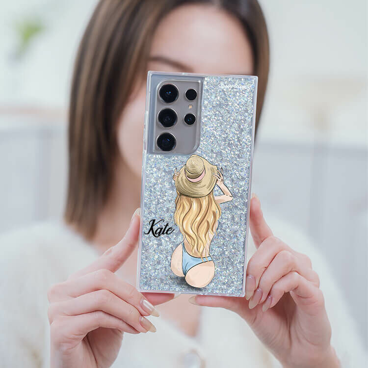 熱情女孩  銀耀貝拉殼 - (訂製名字) - Samsung 三星 客製化手機殼