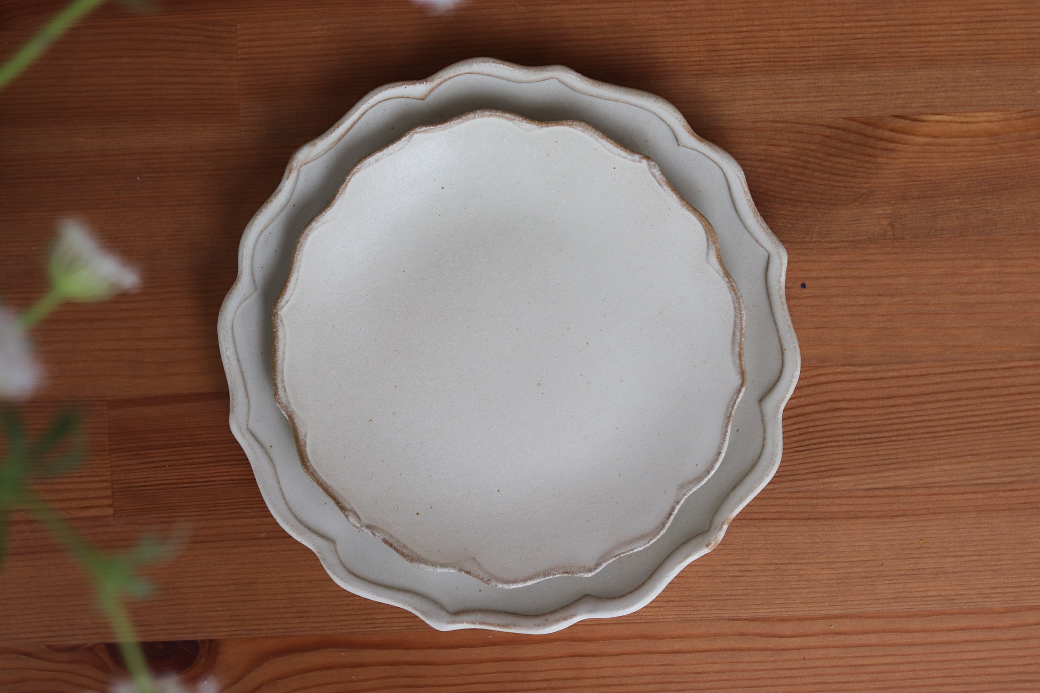 Mashiko Yaki 益子燒 若林健吾 西洋花邊 平皿