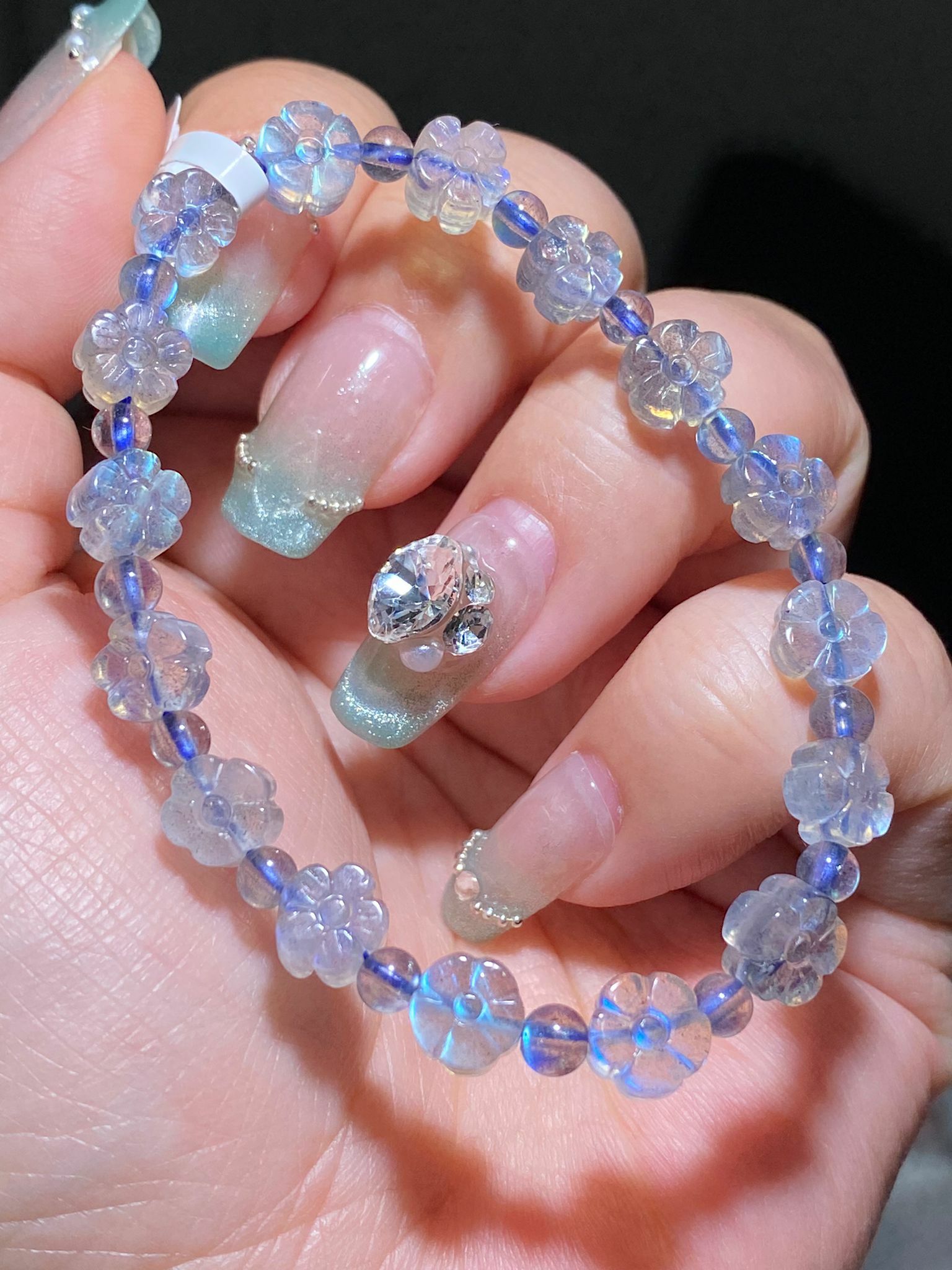 拉長石小花手串