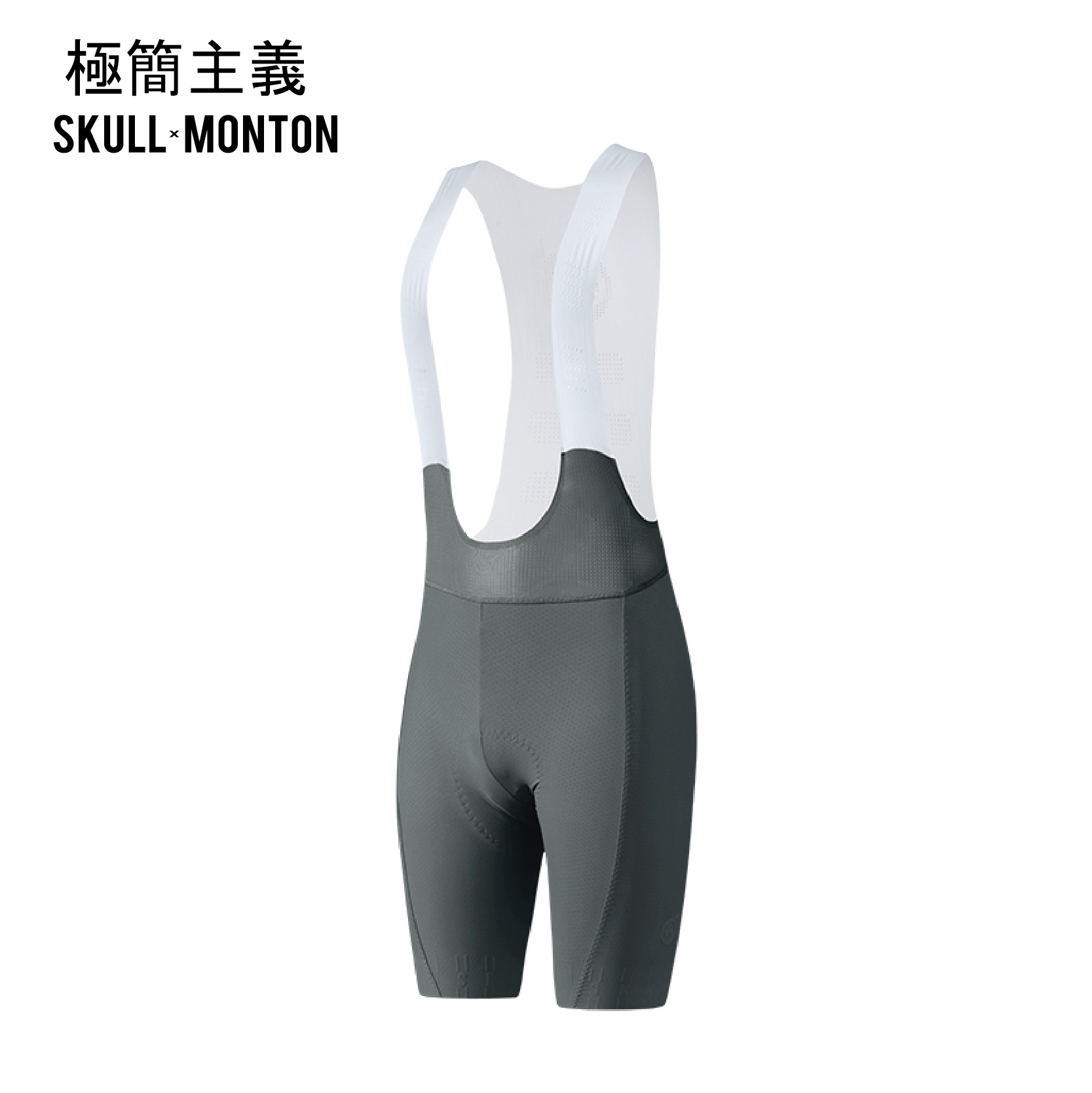 極簡主義灰綠女款背帶短褲