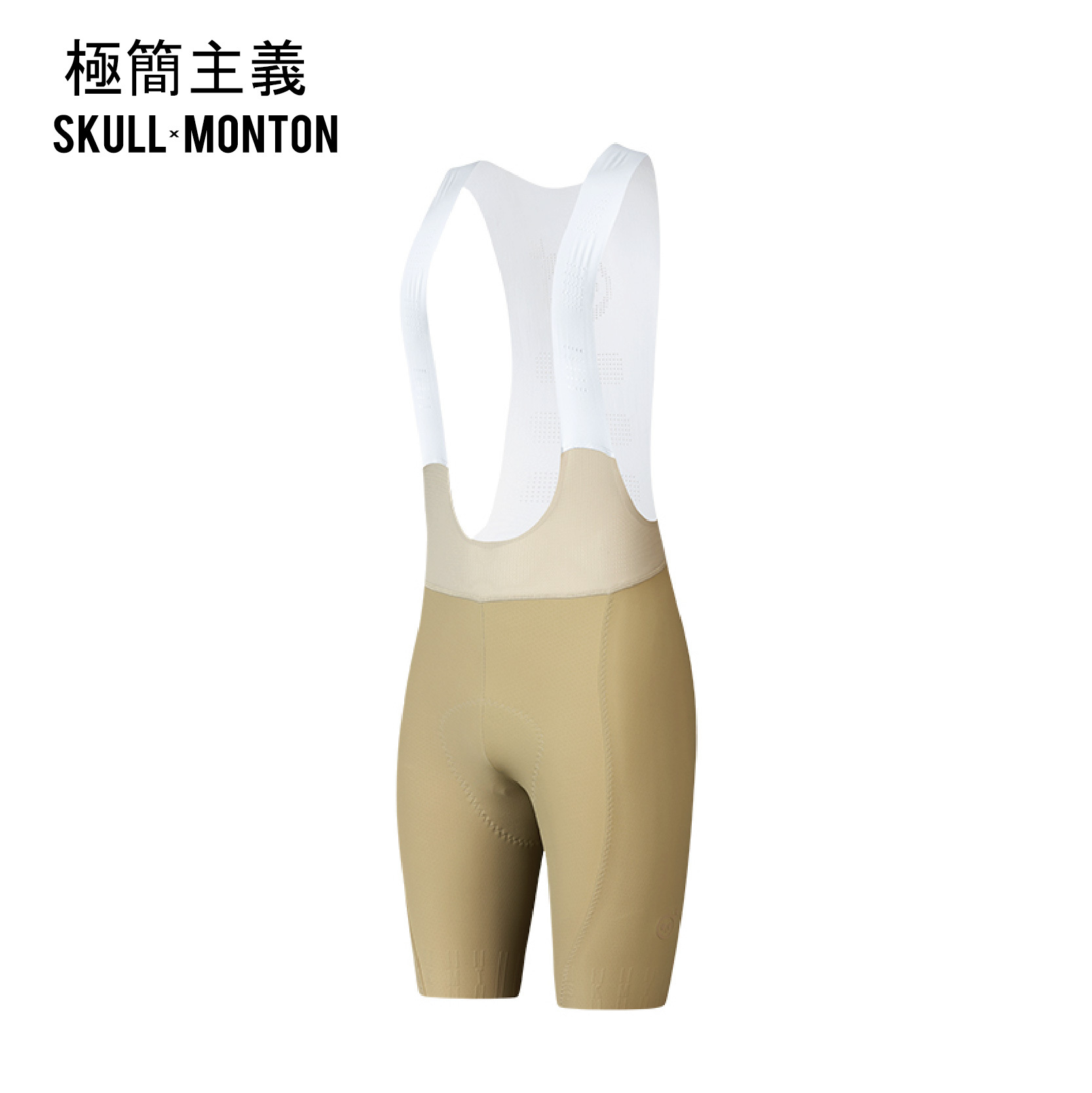 極簡主義奶茶女款背帶短褲