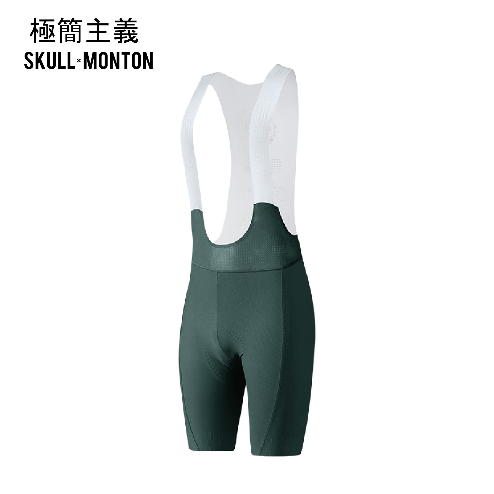 極簡主義暗綠女款背帶短褲