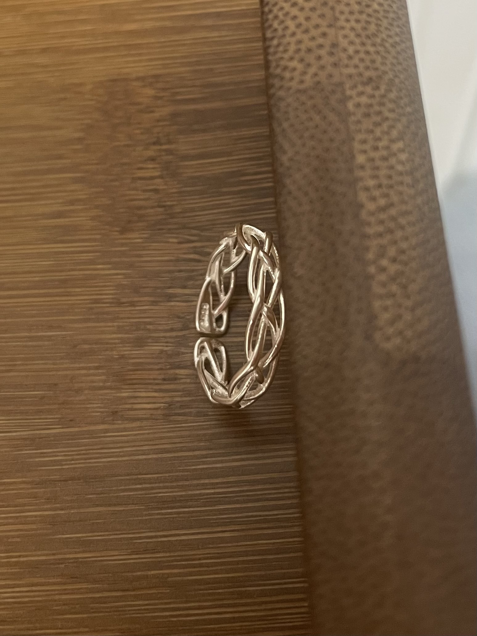 #228SA06 Silver twist open ring ⁎S925