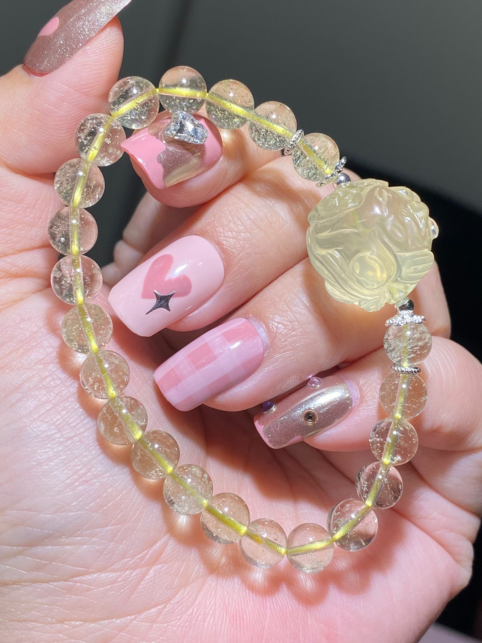 利比亞黃金隕石配黃晶九尾球狐