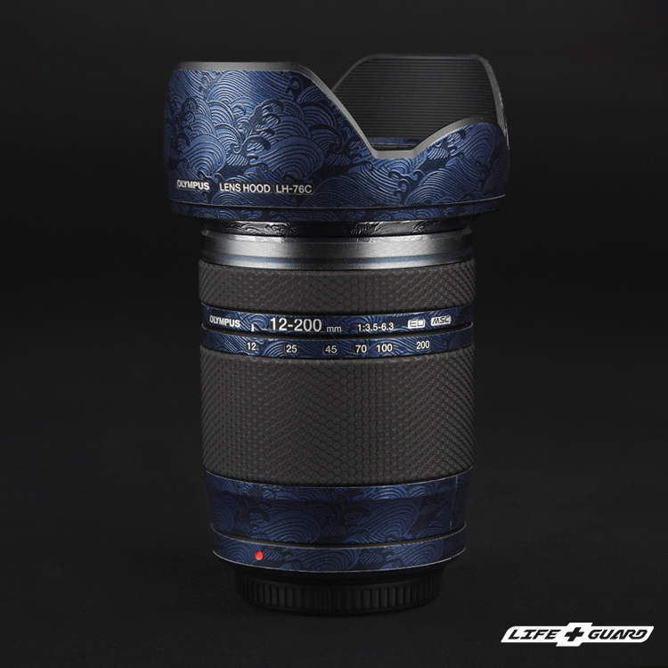 LIFE+GUARD 鏡頭貼膜安裝示意，適用 OLYMPUS ED 12-200mm F3.5-6.3