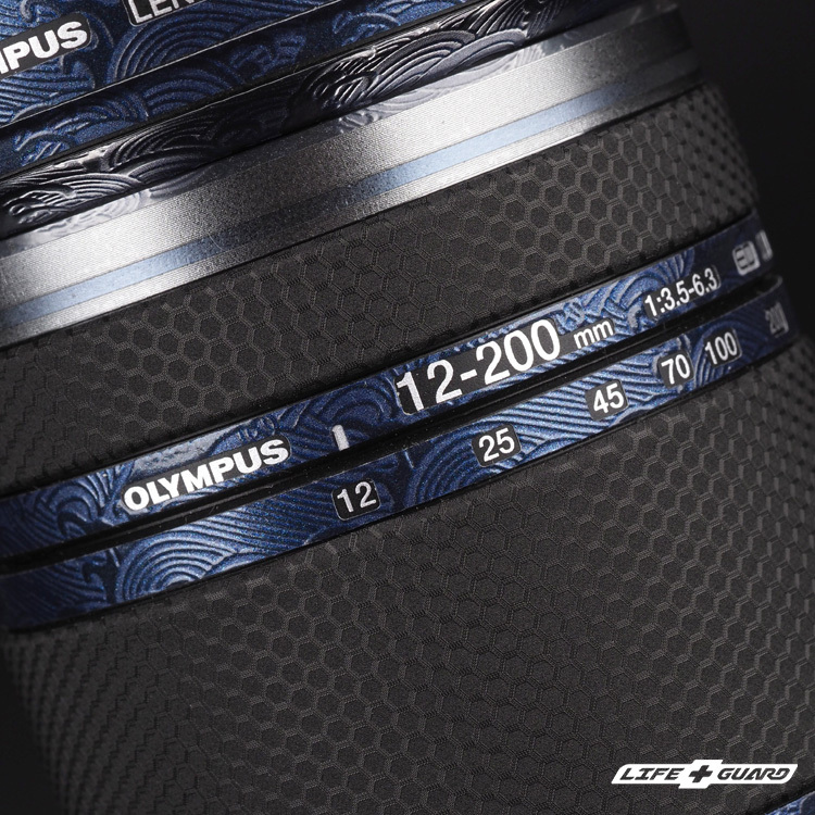 LIFE+GUARD 鏡頭貼膜安裝示意，適用 OLYMPUS ED 12-200mm F3.5-6.3