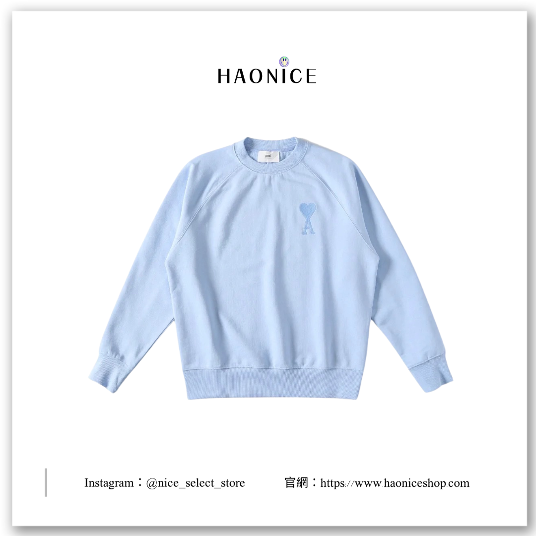 [HAO NICE］浮雕飽滿刺繡🪡中愛心款Ami 愛心刺繡長袖大學T Ami大學T Ami帽T