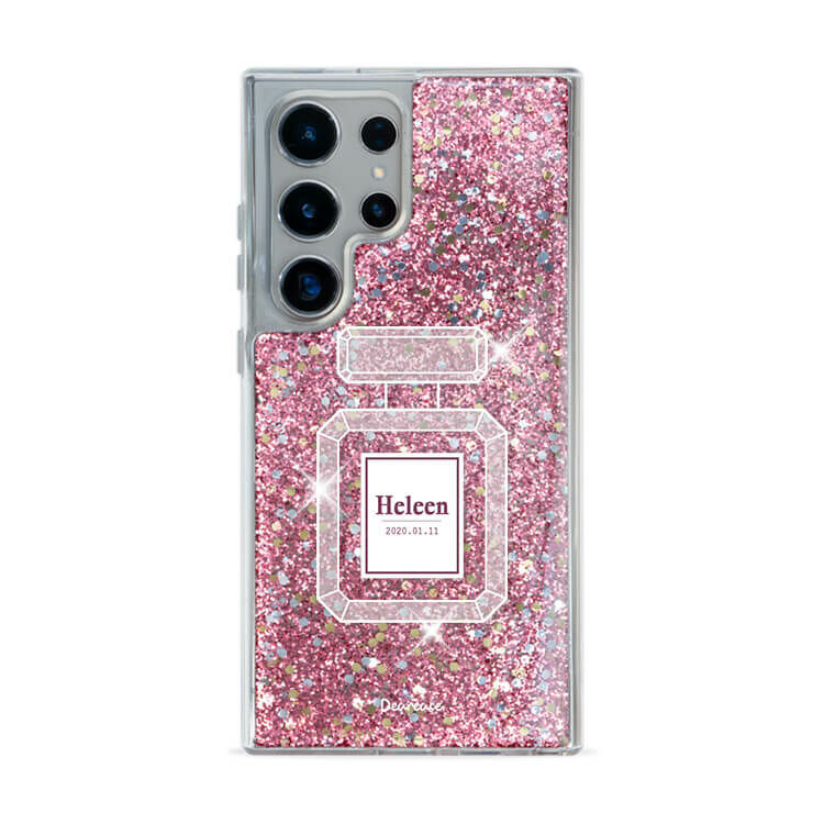 清新香水  粉耀貝拉殼 - (訂製名字) - Samsung 三星 客製化手機殼