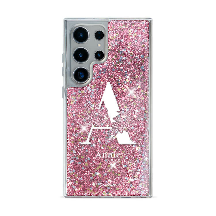 大字陪襯  粉耀貝拉殼 - (訂製名字) - Samsung 三星 客製化手機殼