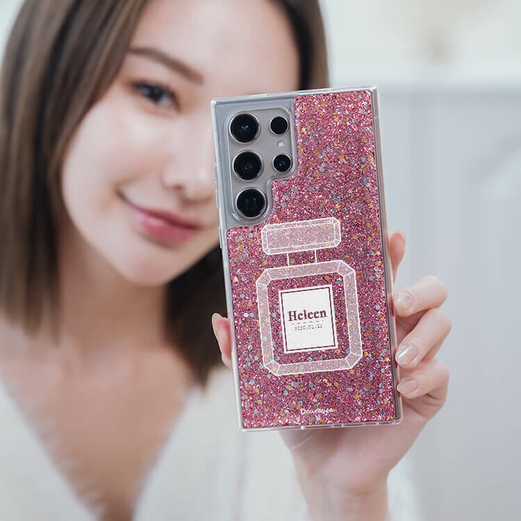 清新香水  粉耀貝拉殼 - (訂製名字) - Samsung 三星 客製化手機殼