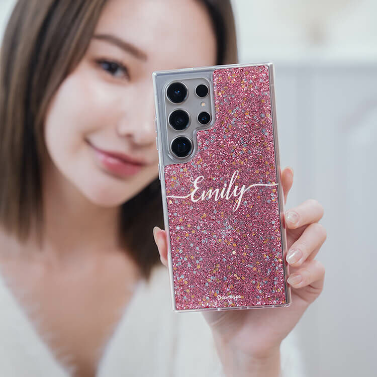 妳的姓名 粉耀貝拉殼 - (訂製名字) - Samsung  三星 客製化手機殼