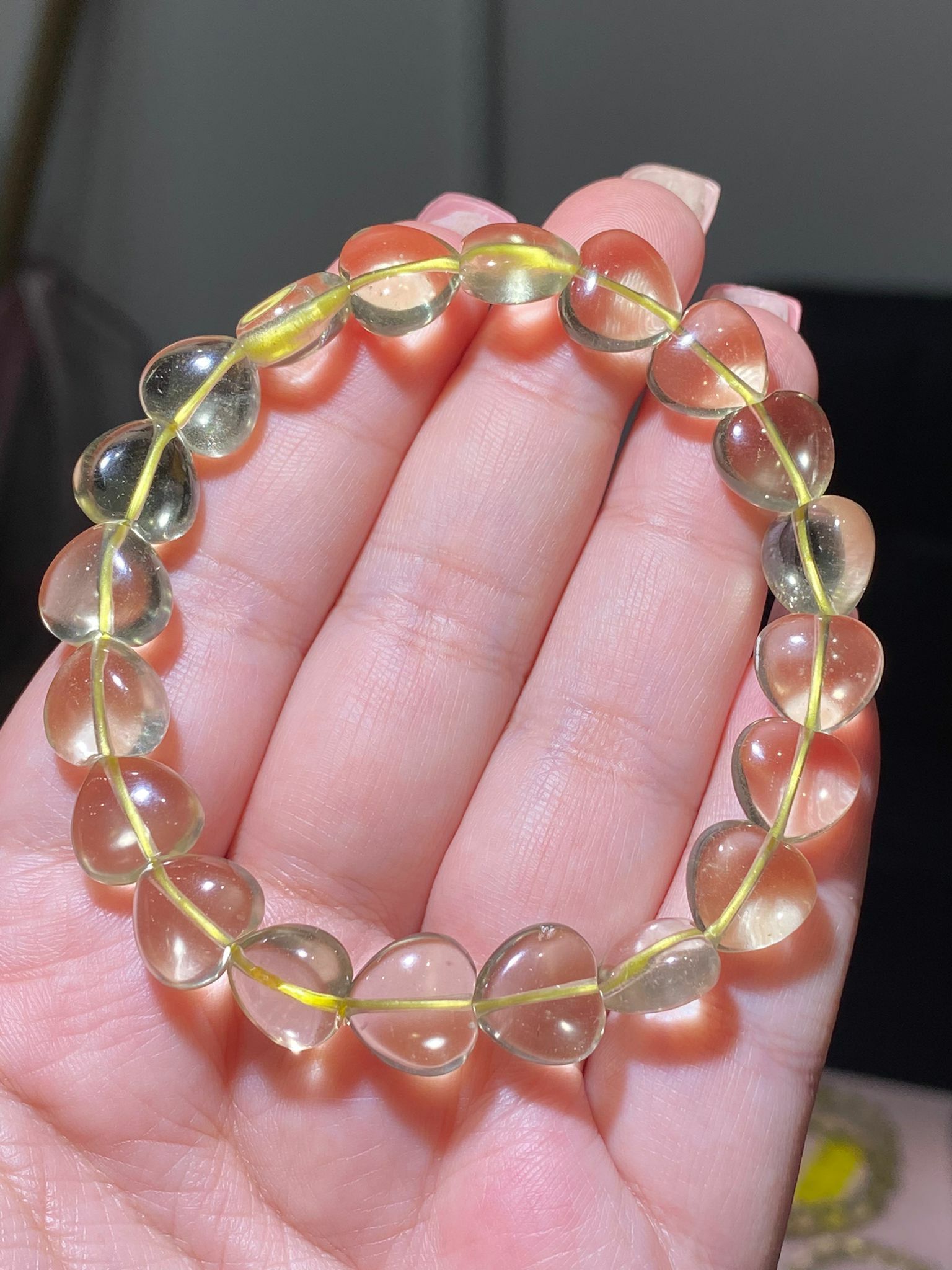 利比亞黃隕心心手串