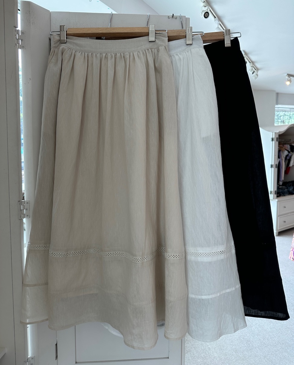 HIGH WAISTED SHEER MIDI SKIRT
