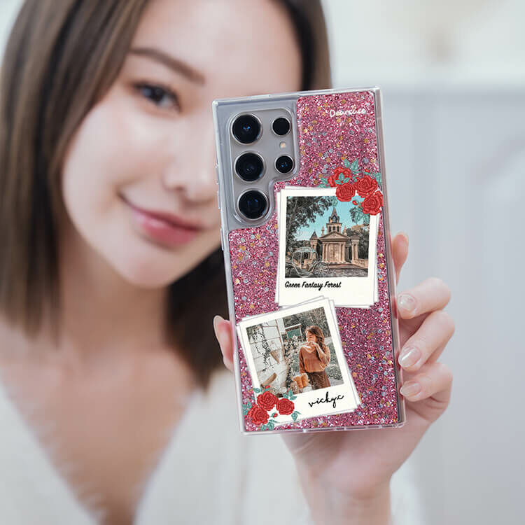 喜歡生活  粉耀貝拉殼 - (訂製名字) - Samsung 三星 客製化手機殼