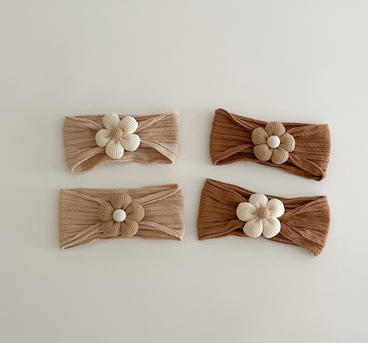 可愛澎澎花朵純棉髮帶