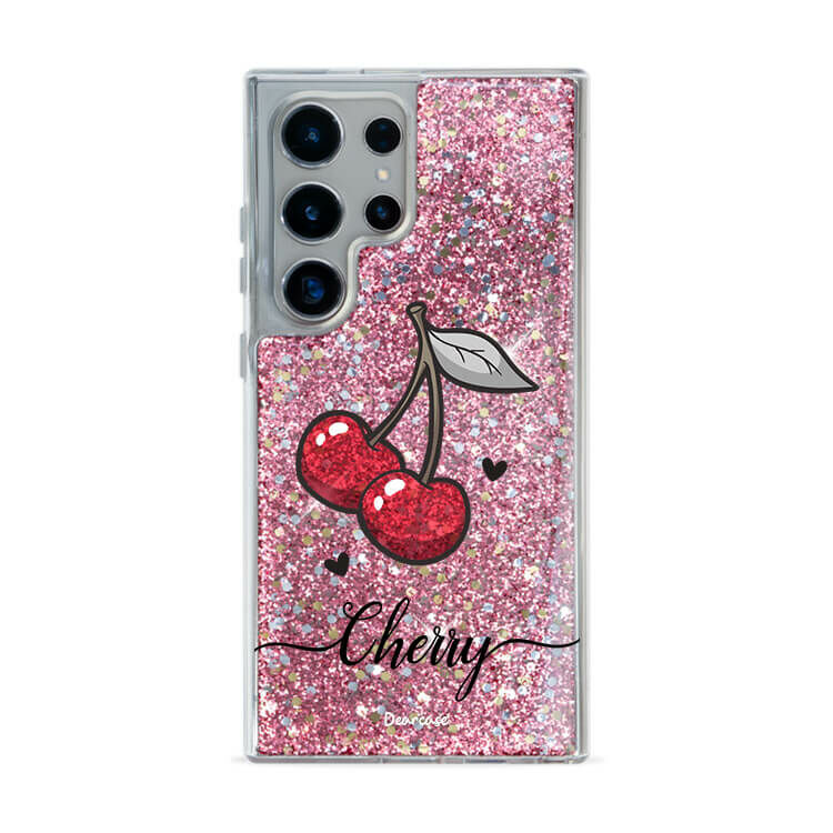 可愛小櫻 粉耀貝拉殼 - (訂製名字) - Samsung 三星 客製化手機殼