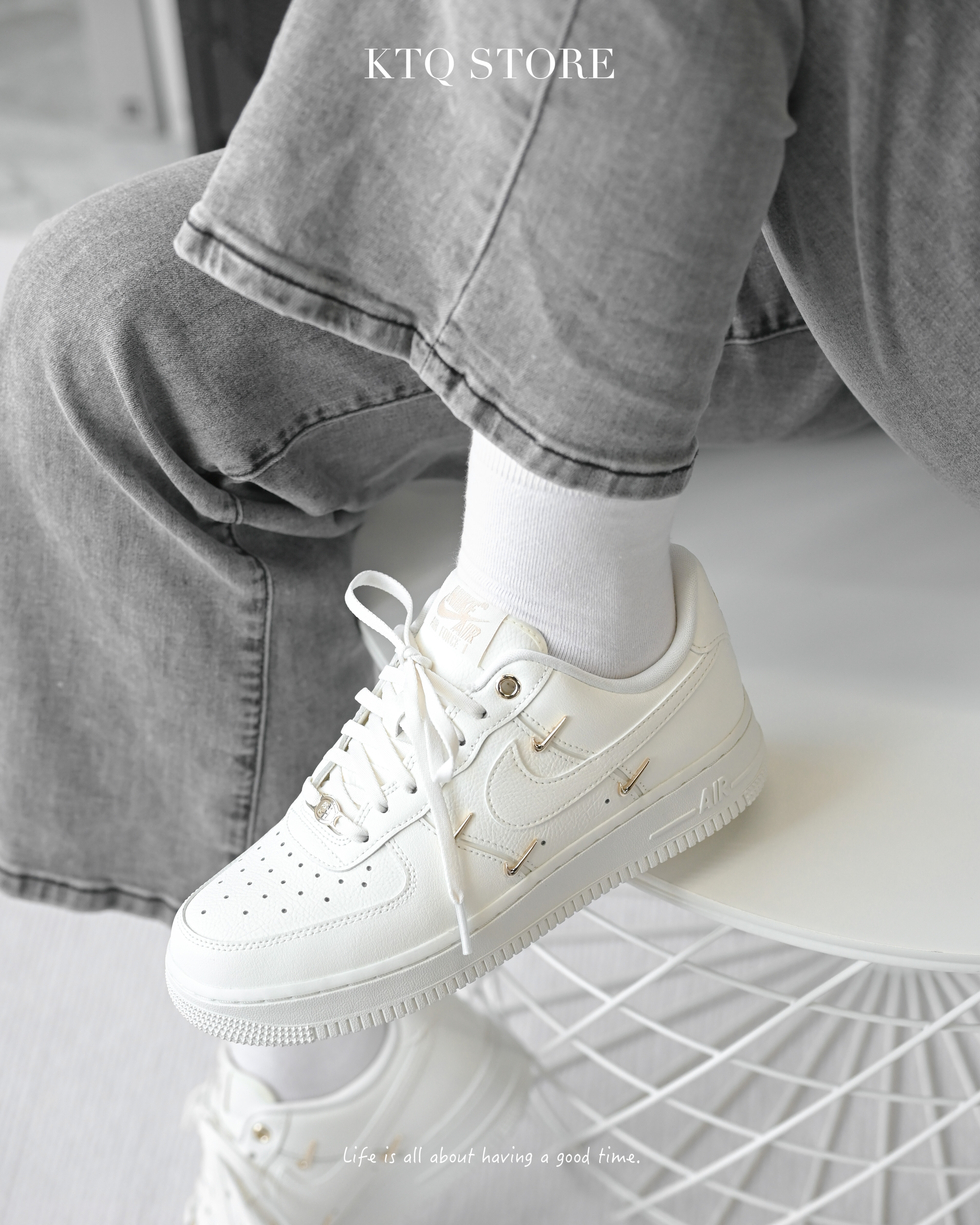 KTQ STORE ‧ Nike Air Force 1 Low 'Mini Gold ' 白金 FV3654-111