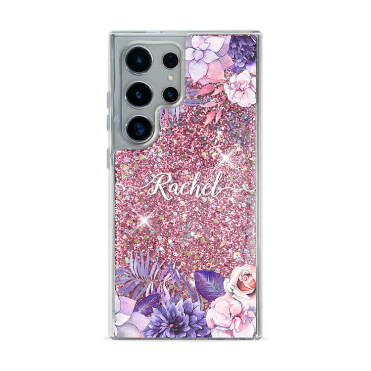 紫色叢林  粉耀貝拉殼 - (訂製名字) - Samsung 三星 客製化手機殼