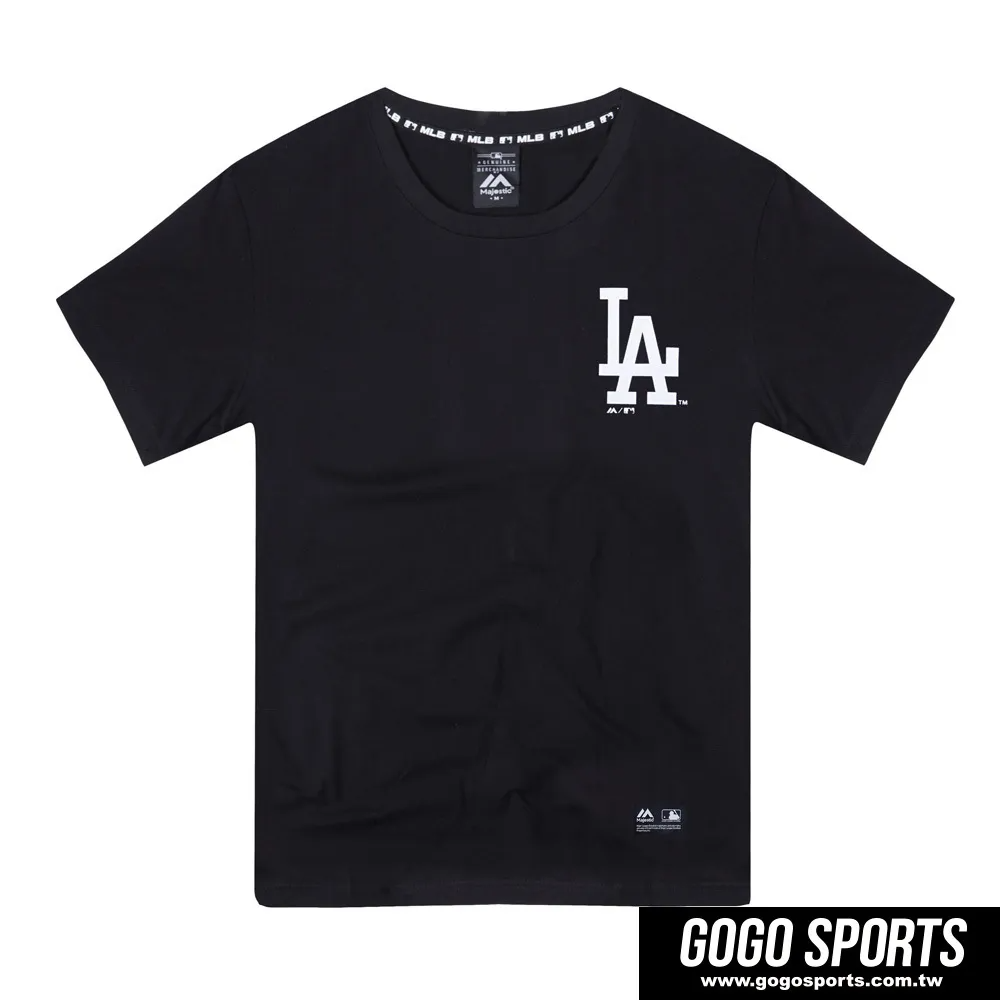 MAJESTIC 洛杉磯道奇隊 LA 隊徽 LOGO 黑色 TEE 6930226-900