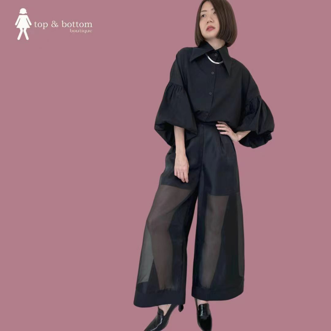 LAYERED ORGANZA WIDE LEG PANT