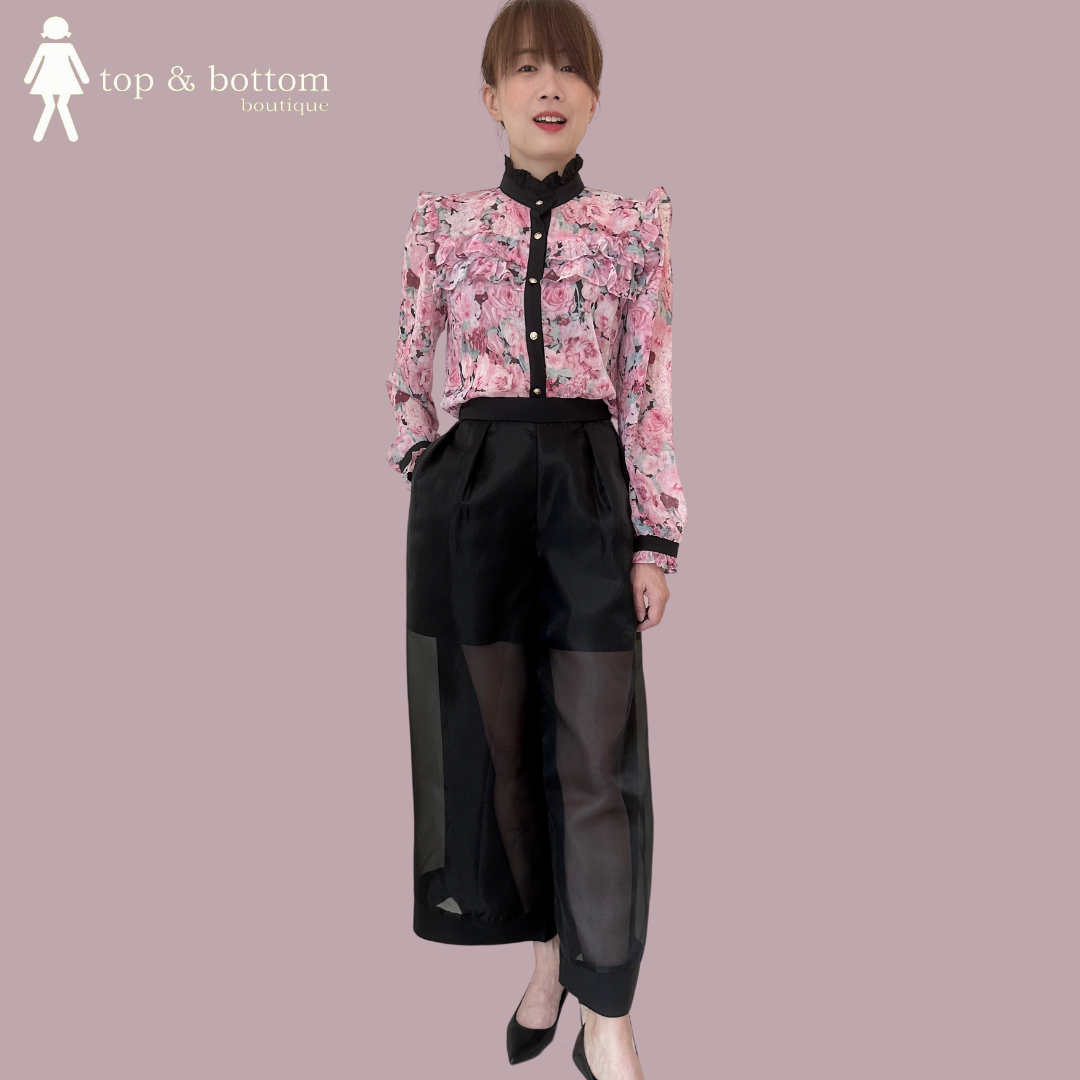 LAYERED ORGANZA WIDE LEG PANT