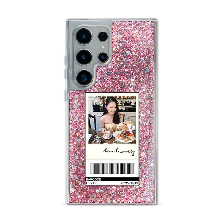 照片載具 粉耀貝拉殼 - (訂製名字) - Samsung 三星 客製化手機殼