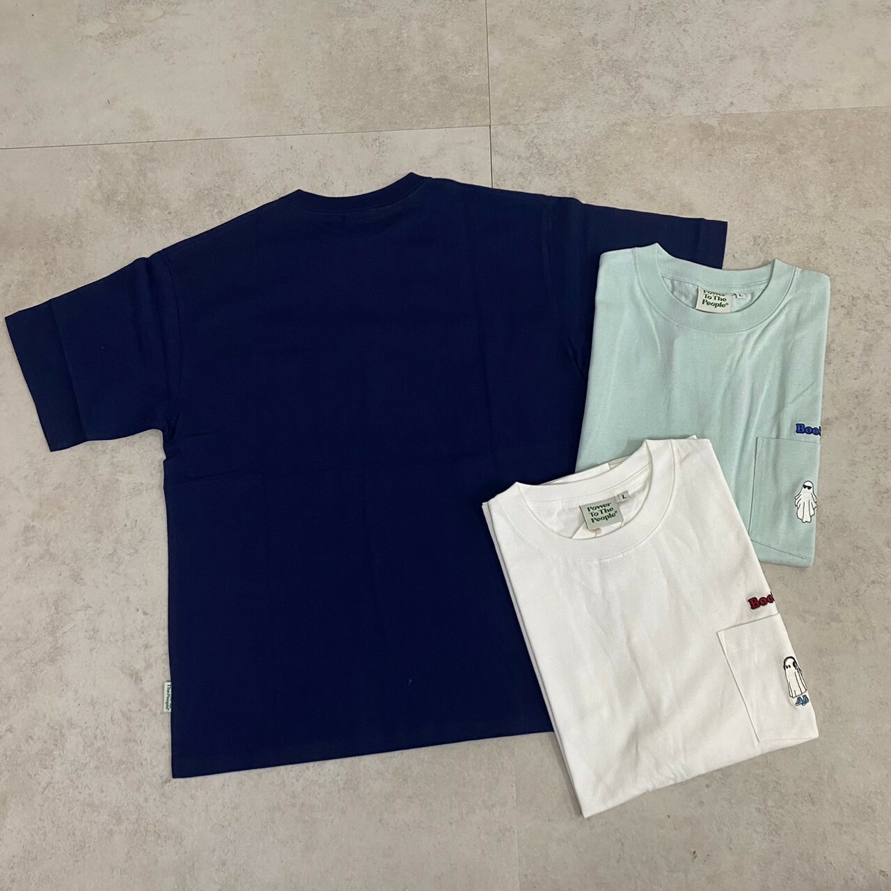 Power To The People 幽靈刺繡口袋短Tee 4501013-103