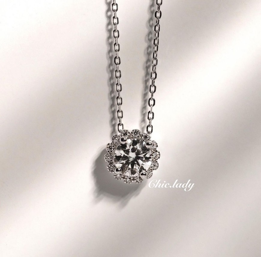 Necklace ｜太陽花莫桑鑽純銀鍊