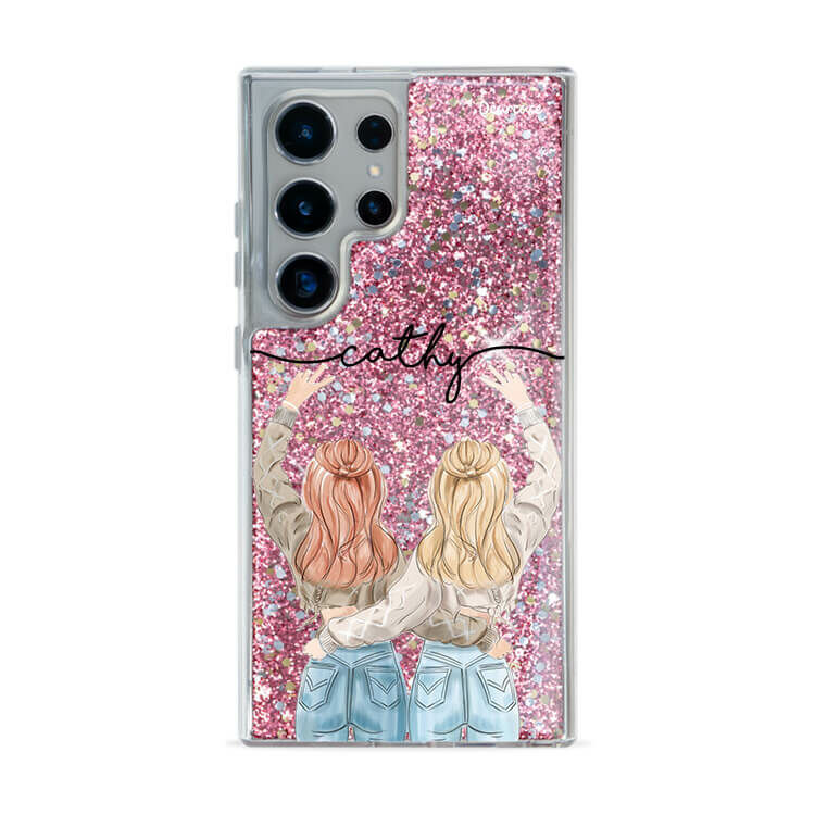 閨蜜女孩 粉耀貝拉殼 - (訂製名字) - Samsung 三星 客製化手機殼