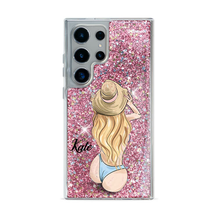 熱情女孩 粉耀貝拉殼 - (訂製名字) - Samsung 三星 客製化手機殼