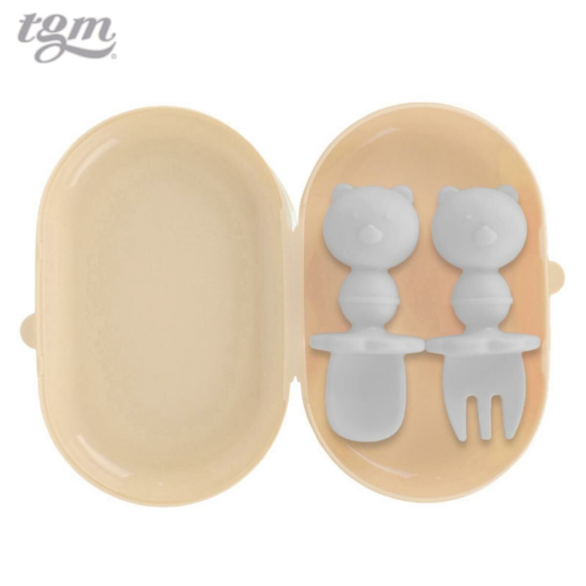 TGM 幼兒鉑金矽膠學習餐具( 匙及叉一對) 連收納盒