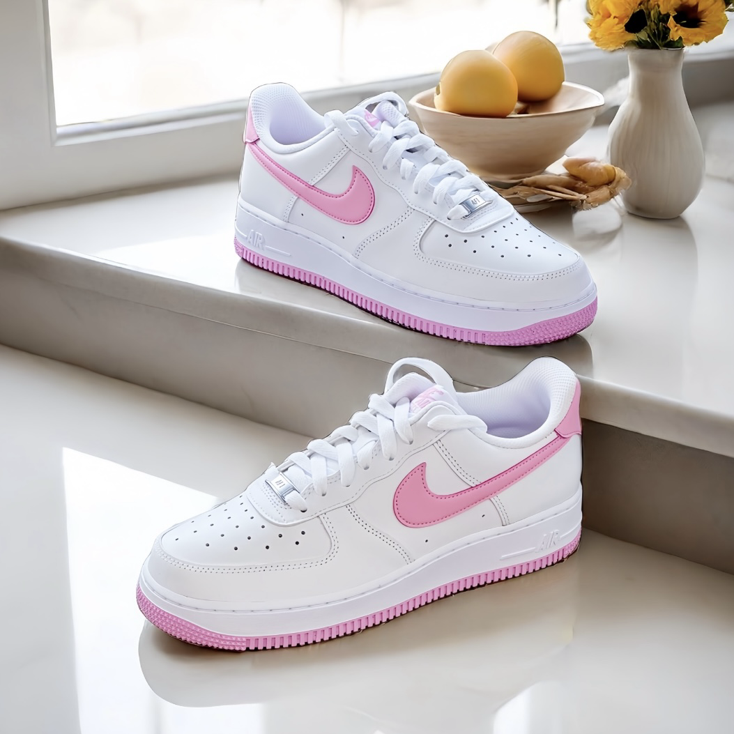 Nike Air Force 1 Low '07 Bubblegum 白粉 情人節限定 AF1 白底粉勾 復古休閒鞋