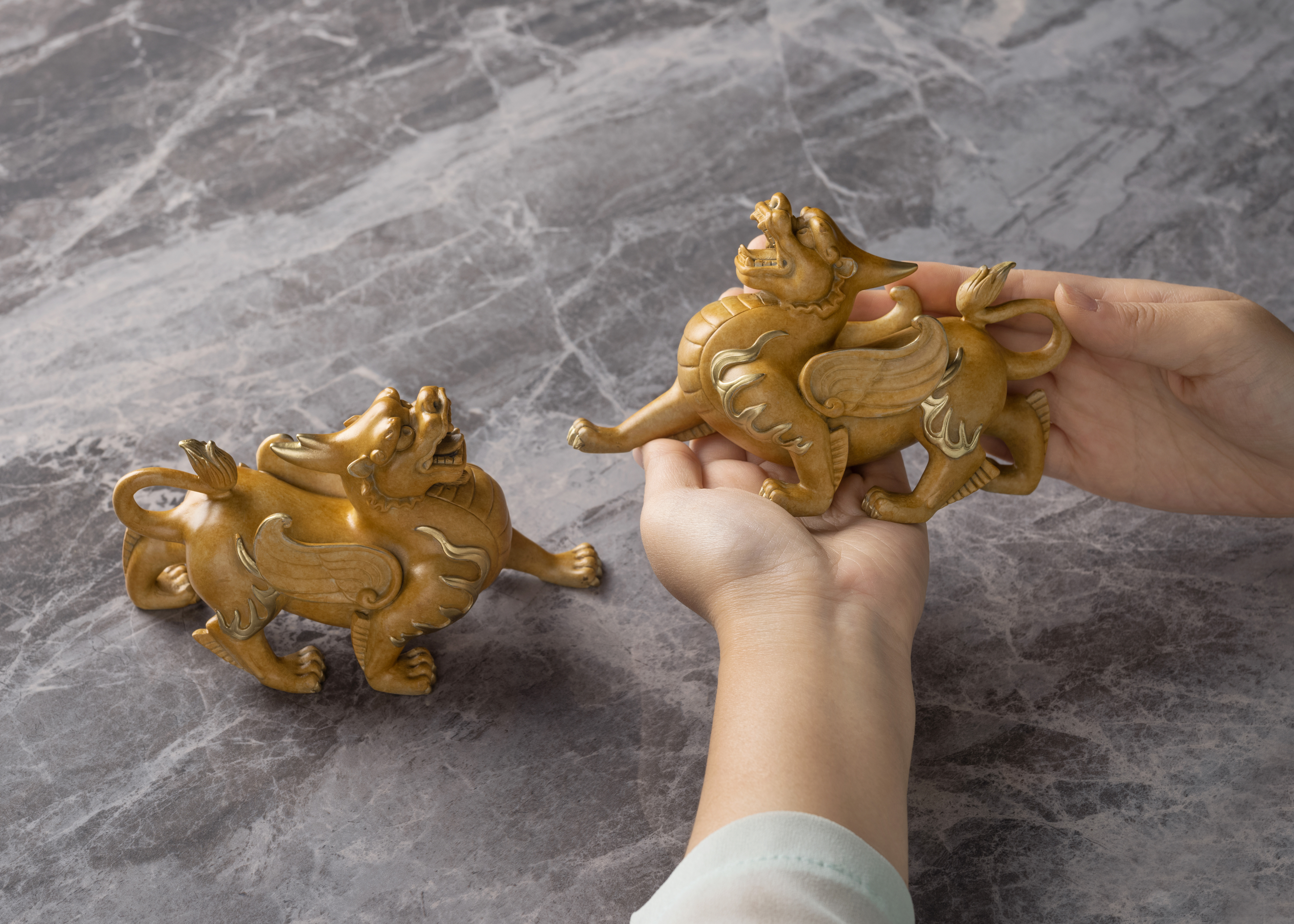 威猛貔貅一對(如意橙)◇已停產◇