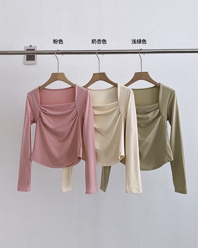 P7591 - Square Neck Long Sleeve Top (Pre Order)