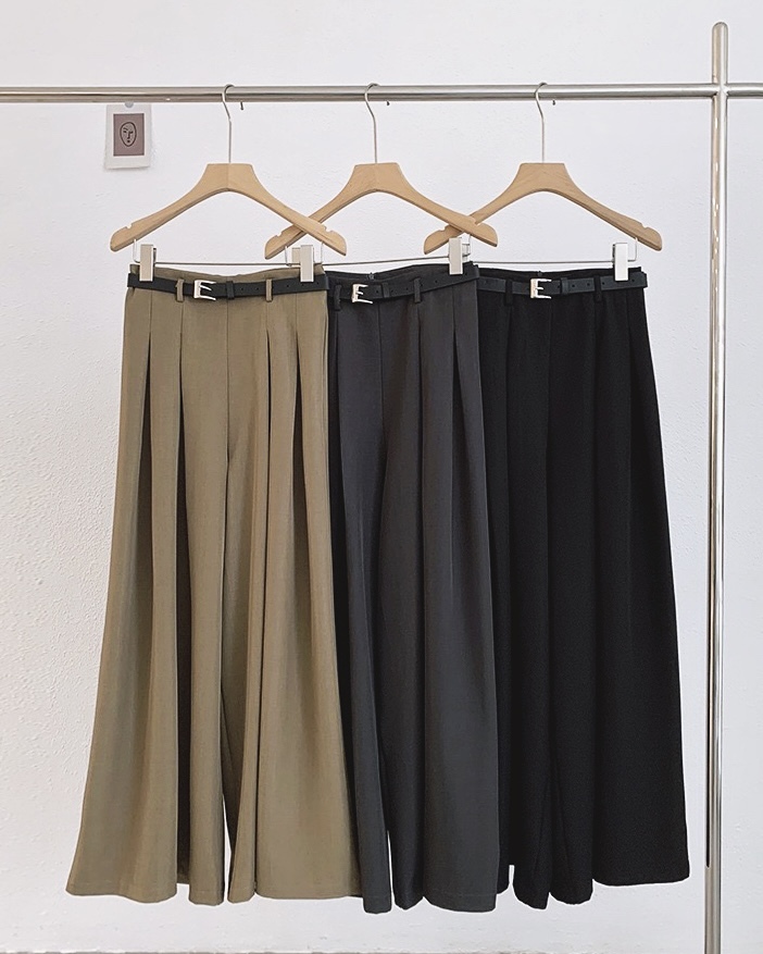 P7541 - High Waist Pleated Wide Leg Long Pant (Pre Order)