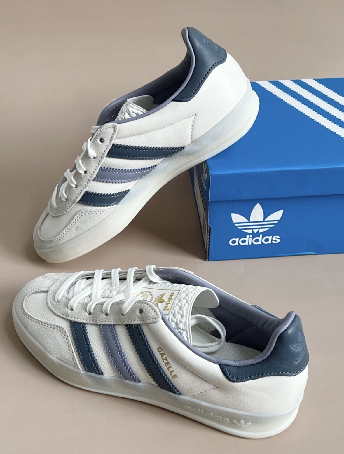 Adidas Originals Gazelle 迷幻藍紫 白色 復古 德訓鞋 皮革 冰藍底 IG1643/預購