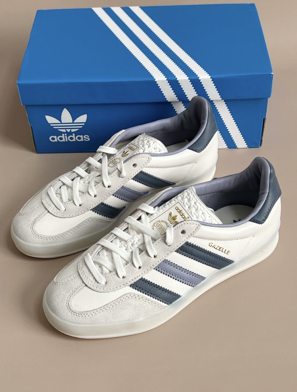 Adidas Originals Gazelle 迷幻藍紫 白色 復古 德訓鞋 皮革 冰藍底 IG1643/預購