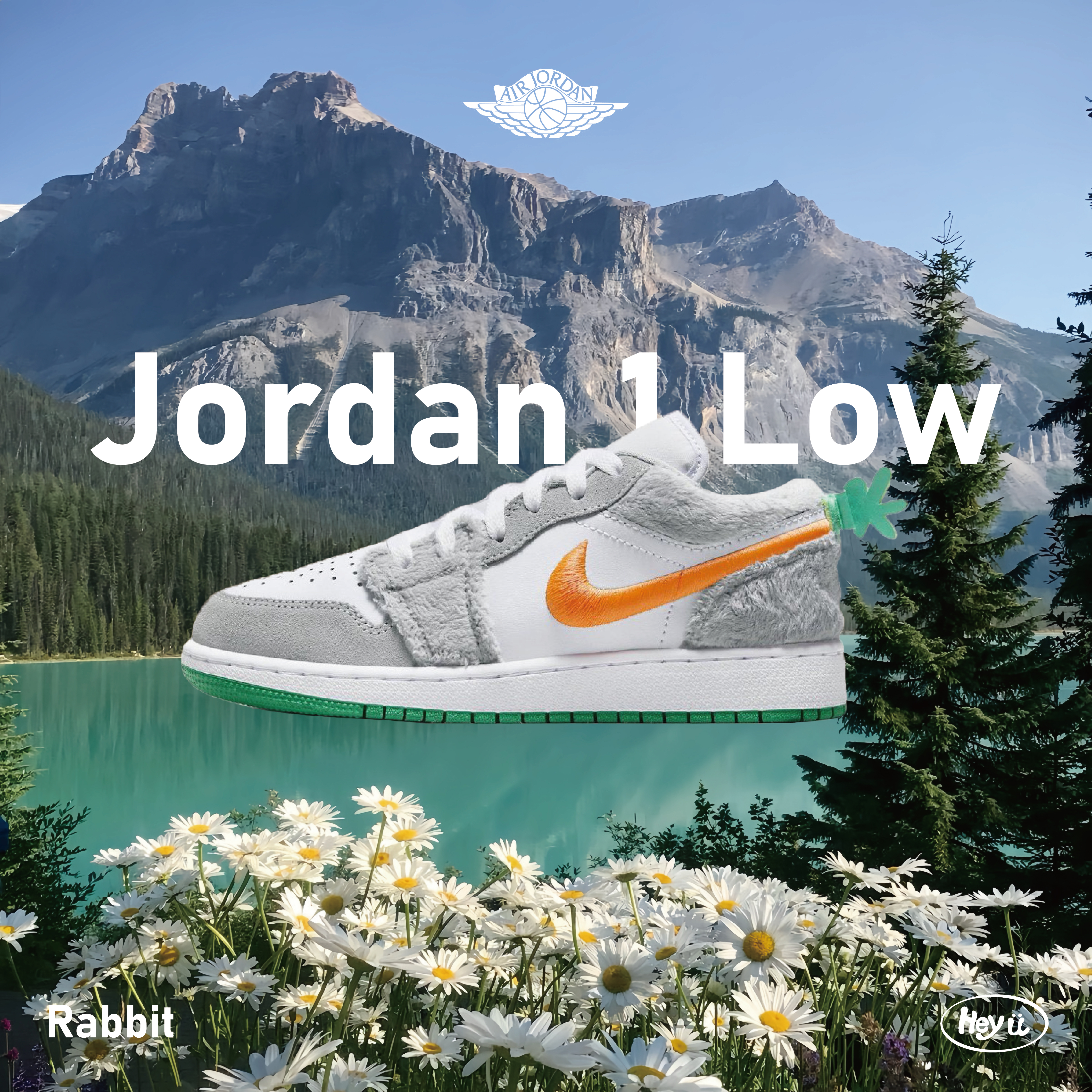 Air Jordan 1 Low GS “Bunny Rabbit”小灰兔子紅蘿蔔🥕設計 女款大童