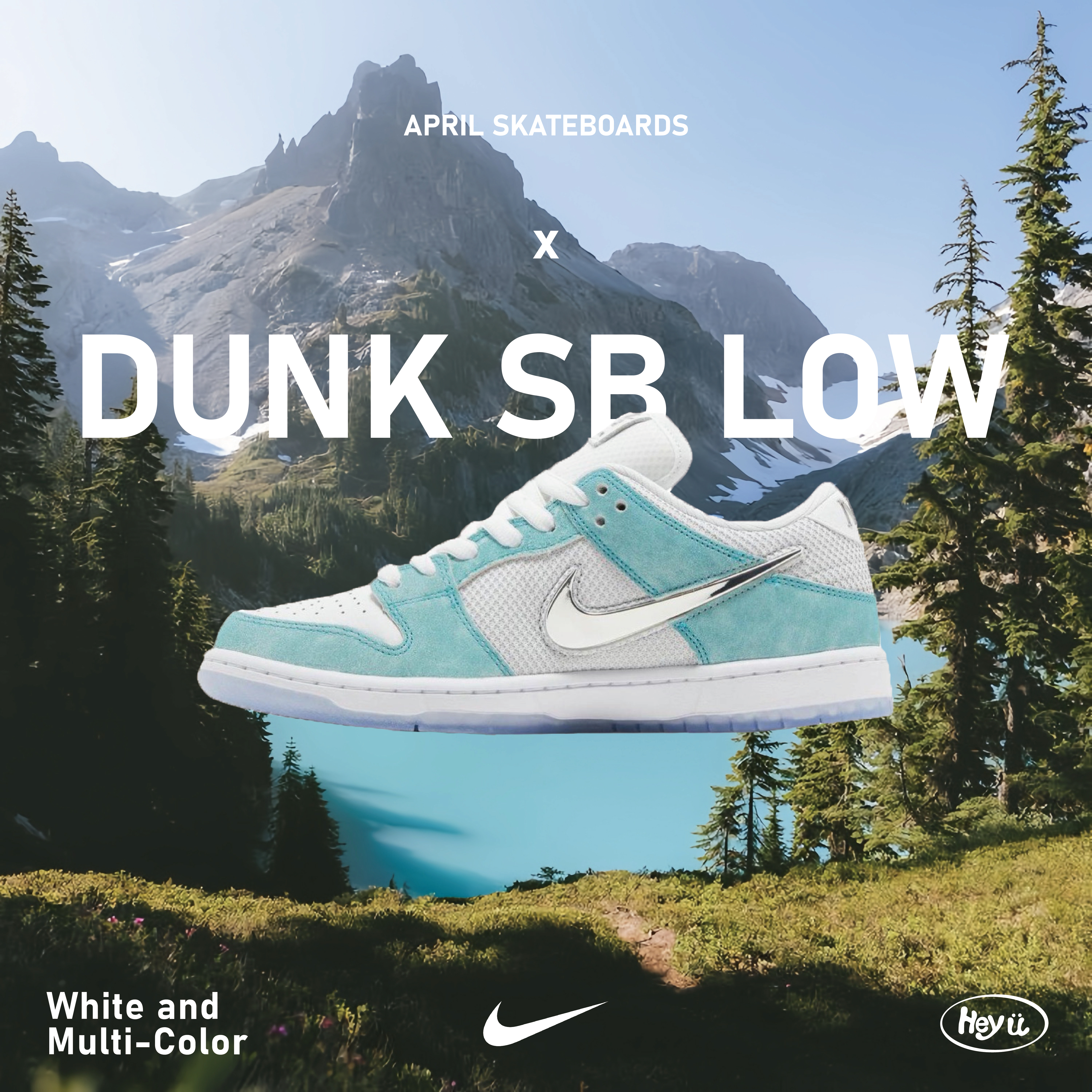 April Skateboards x Nike SB Dunk Low “White and Multi-Color”（白綠 )