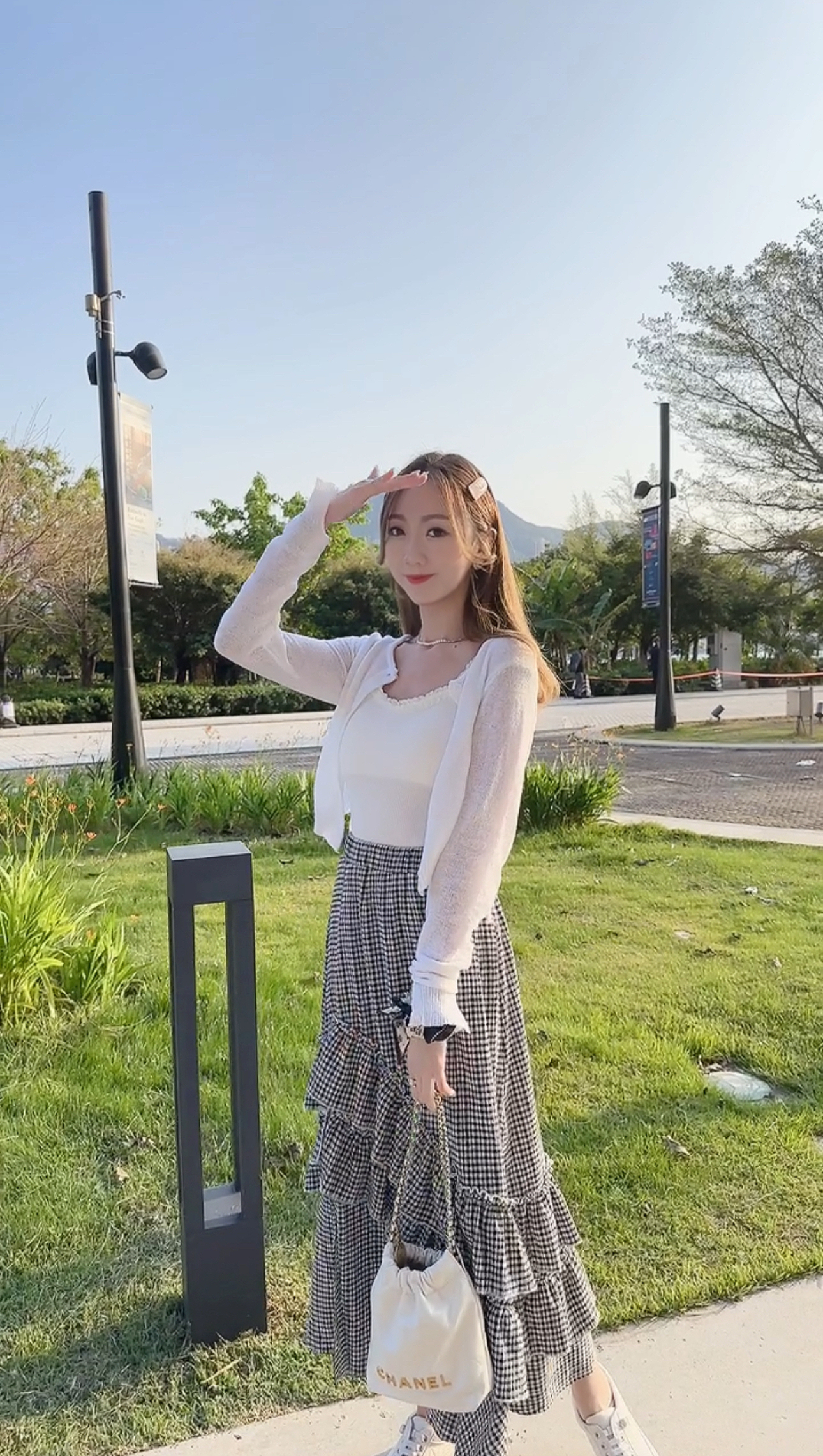 *MADE BY BJ2* THE BLACK & WHITE CHECKED RUFFLE DRESS 2024