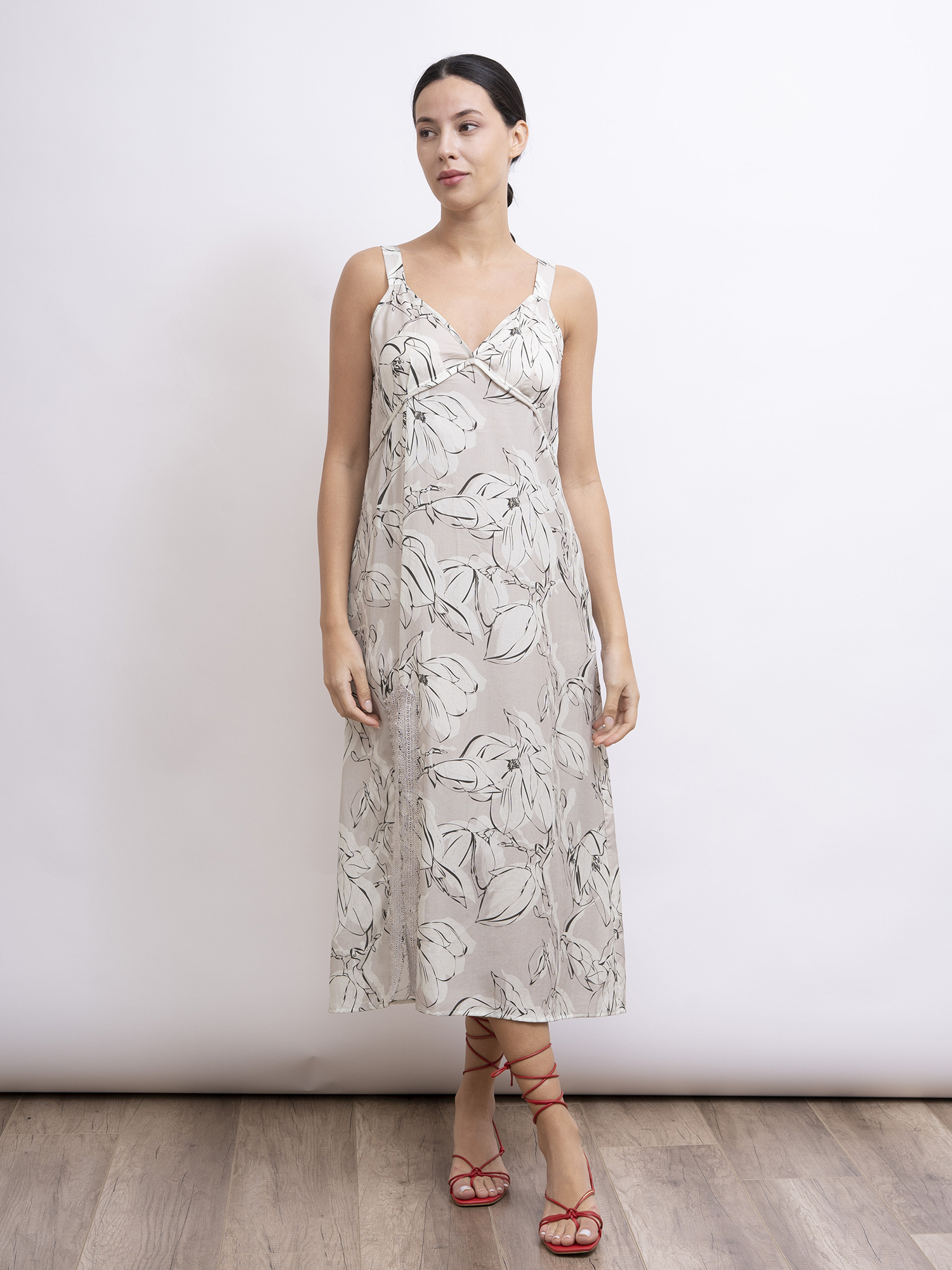 mi-tu 印花吊帶連身裙