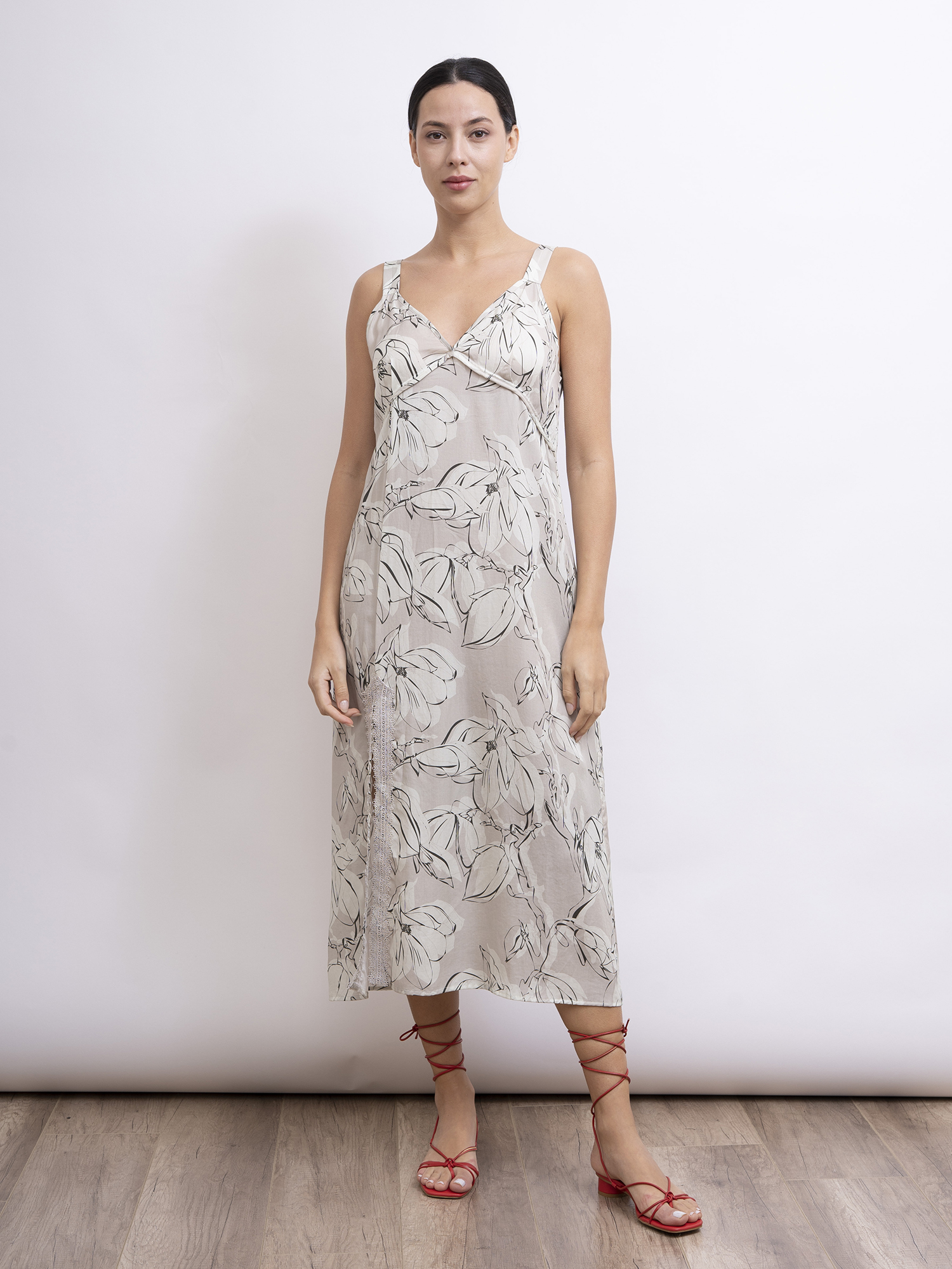 mi-tu 印花吊帶連身裙