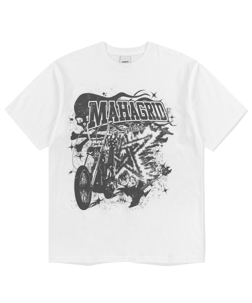 MAHAGRID - CHOPPER BIKE TEE (WHITE)