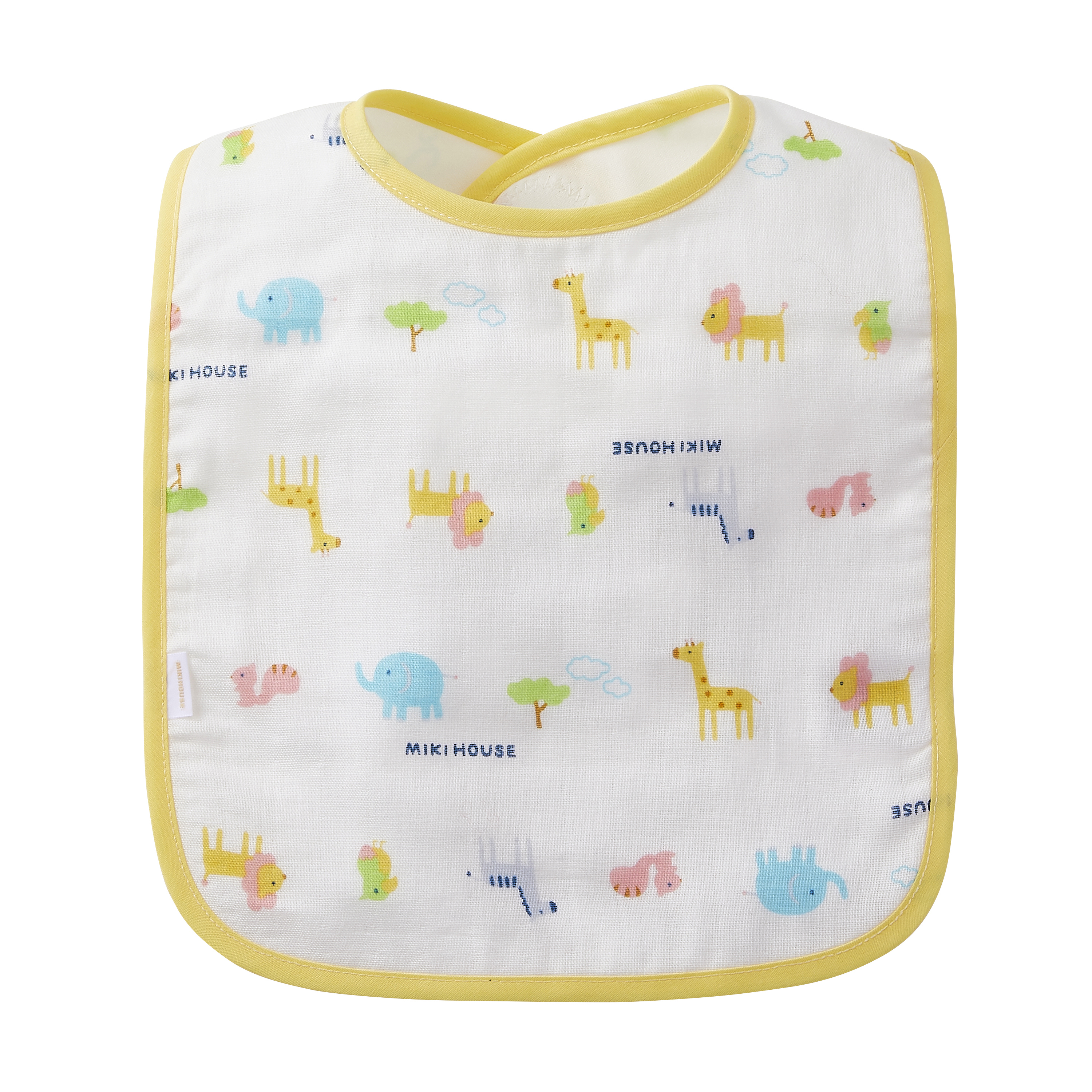 雙層針織紗布防水內襯圍兜-動物