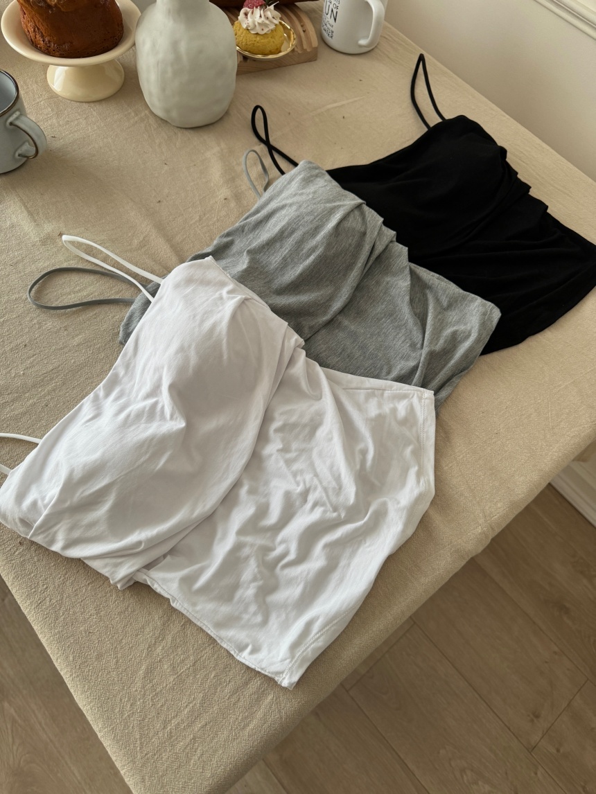 平口抓皺Bra top背心*3色