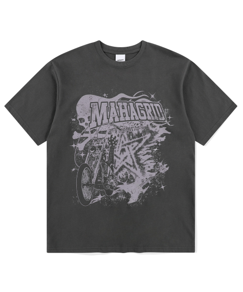 MAHAGRID - CHOPPER BIKE TEE (CHARCOAL)