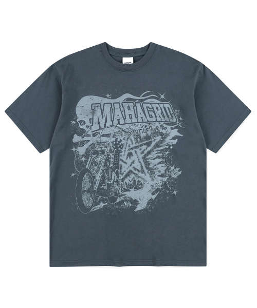 MAHAGRID - CHOPPER BIKE TEE (CHARCOAL)