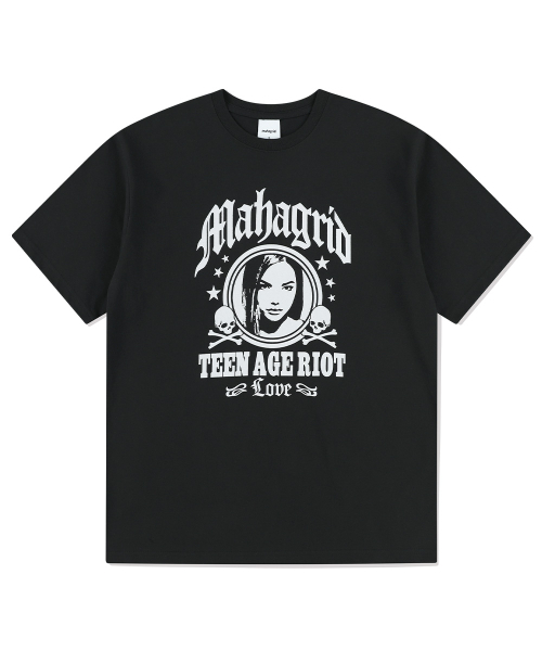 MAHAGRID - TWO SKULL ROCK TEE (BLACK)
