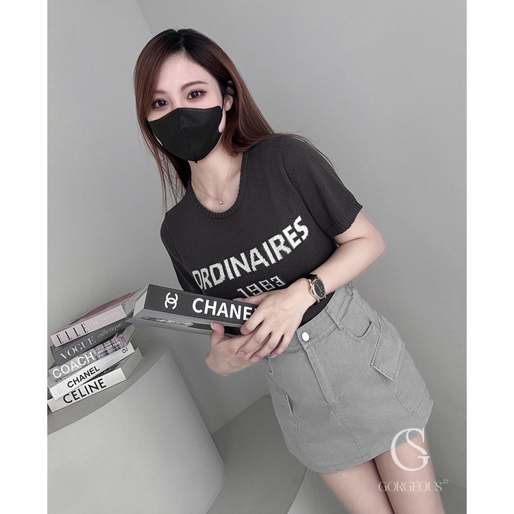 G9393 現貨「 韓國定製A字工裝褲裙」